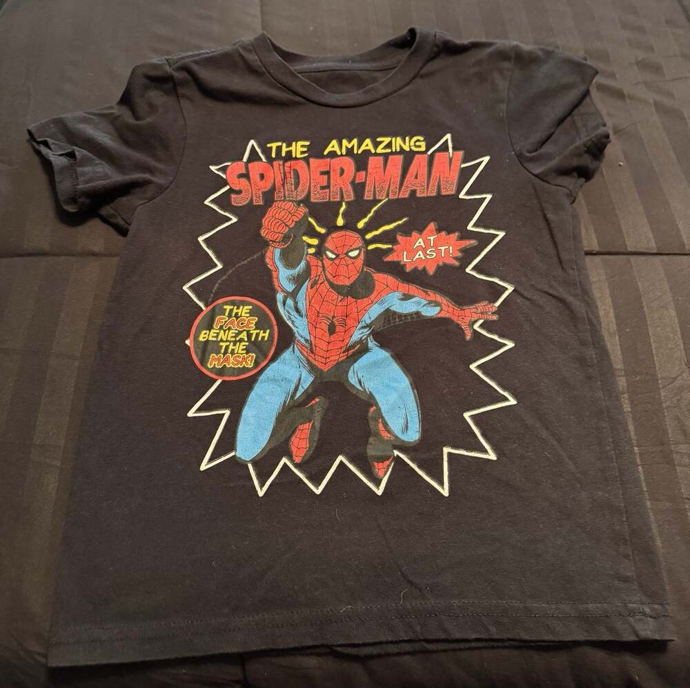 Marvel The Amazing Spider-Man Youth XXS 4/6 Graphic T-Shirt Black Baby Tee